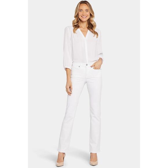 NYDJ Marilyn Straight Jeans SIZE 14 white 34x31 - Picture 1 of 11